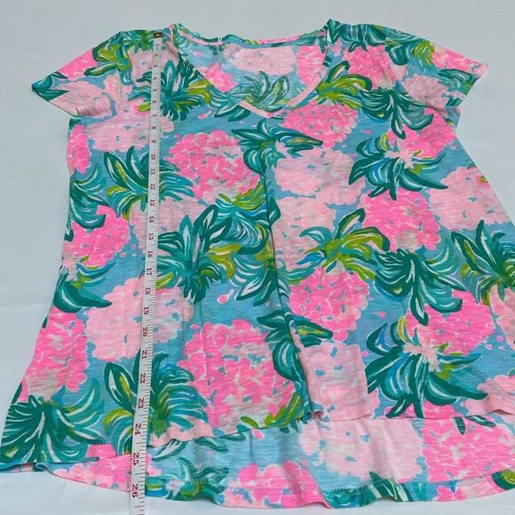 Lilly Pulitzer Pink and Green Floral Tee - Picture 5 of 6